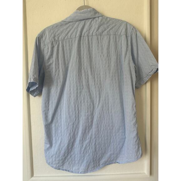 Cultura International Light Blue Short Sleeve Button-Up Shirt Men’s Med. Texture - Picture 3 of 6